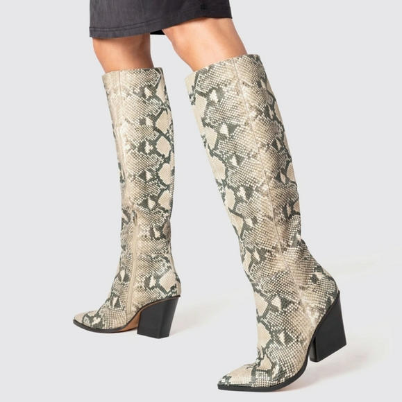 Sexy Dolce Vita Snake Embossed Boots - Picture 2 of 8